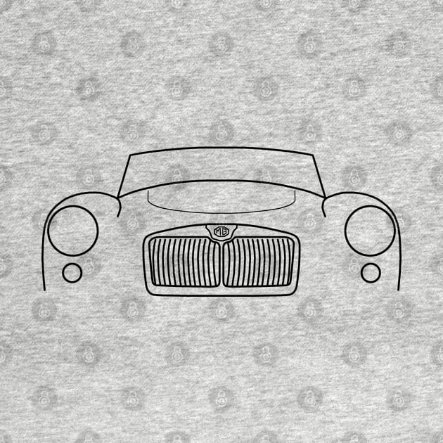 1961 MGA classic car outline graphic (black) by soitwouldseem